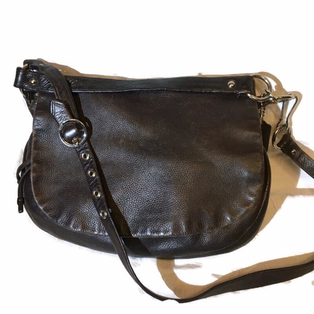 Coach Brown Leather Shoulder Bag. See in movie Cameron Diaz “Day and Knight.”